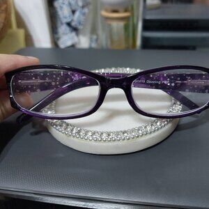 Beautiful Blingy Sides Purple Foster Grant Readers MS0819 Dazzling Purple +2 P